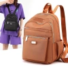 Balo nữ mini vải dù mịn chống nước đen trơn, nhiều ngăn thời trang trung niên 235k