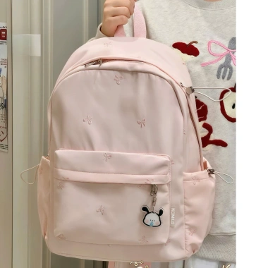 Balo nữ nơ thêu pastel, đa năng, chống thấm, ngăn laptop 15.6 inch - 215.000 VND 6 Balo nữ nơ thêu pastel, đa năng, chống thấm, ngăn laptop 15.6 inch - 215.000 VND 6
