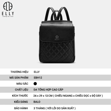 Balo nữ thời trang cao cấp ELLY EBH12 - Thiết kế sang trọng, giá ưu đãi 1,199,250₫ 4 Balo nữ thời trang cao cấp ELLY EBH12 - Thiết kế sang trọng, giá ưu đãi 1,199,250₫ 4