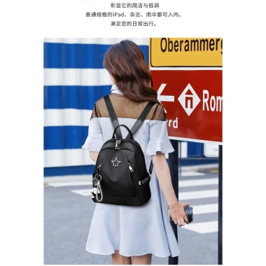 Balo Nữ Thời Trang Vải Dù Mịn Chống Nước Nhiều Ngăn - Tặng Móc Khóa - Giá 93.000 3