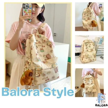 Balo Nữ Ulzzang Capybara Dễ Thương Kháng Nước Form Lớn Đựng Laptop 15.6 inch Giá 160k