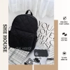 Balo phao unisex đen cá tính, vừa A4 & laptop, phù hợp đi học, đi chơi, kèm móc khóa ngẫu nhiên - 249.000₫ 2
