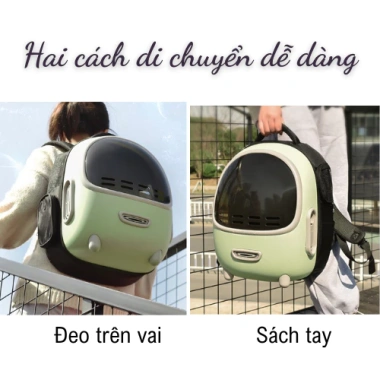 Balo Phi Hành Gia Thú Cưng Cao Cấp - Đệm Lót Thoáng Khí, Chống Nắng, Chống Đổ, Giá Ưu Đãi 545k 5