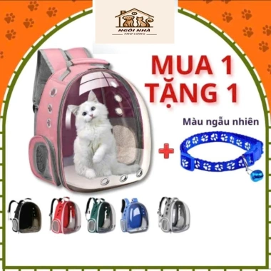 Balo phi hành gia trong suốt cho chó mèo, kính trong, lót mềm, lỗ thoáng khí, giảm giá 20% chỉ 30.000 đồng