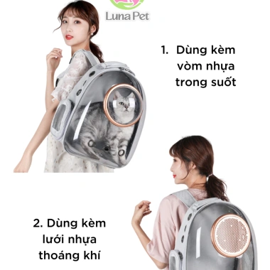 Balo phi hành gia trong suốt LunaPet BL02 - Vận chuyển chó mèo sang trọng, giảm giá 20% chỉ 195.000₫ 8