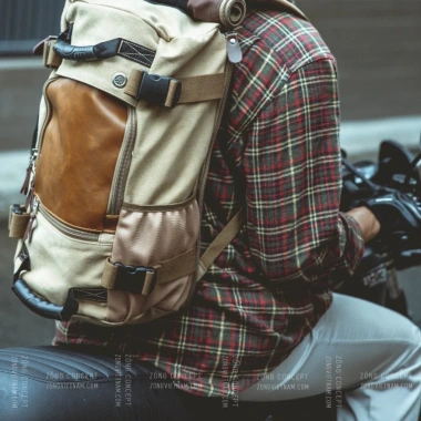 Balo phượt du lịch canvas vintage KAKA CANVAS Thiết kế bền rộng rãi giảm giá 560k