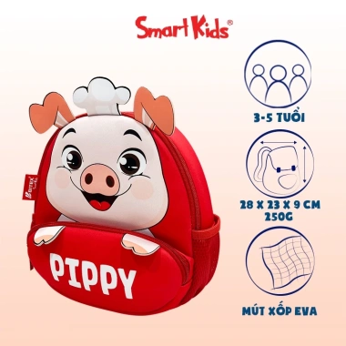 Balo Smartkids Cute Pets nhẹ cho bé 3 tuổi, thú dễ thương, cho học mẫu giáo nhà trẻ 5