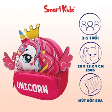 Balo Smartkids Cute Pets nhẹ cho bé 3 tuổi, thú dễ thương, cho học mẫu giáo nhà trẻ 8
