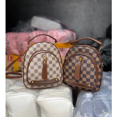 Balo thời trang nữ mini họa tiết kẻ ô phong cách Hàn Quốc - Giá ưu đãi 105.000 VND