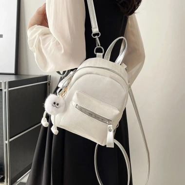 Balo Thời Trang Nữ Mini Kèm Móc Bông 108 - Dễ Thương Đi Học, Đi Chơi, Du Lịch, Giá 75.000 VND