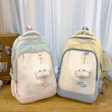 Balo thời trang unisex lớn, cặp sách laptop đi học du lịch, vải phối nhiều màu, giá chỉ 204.000đ 2
