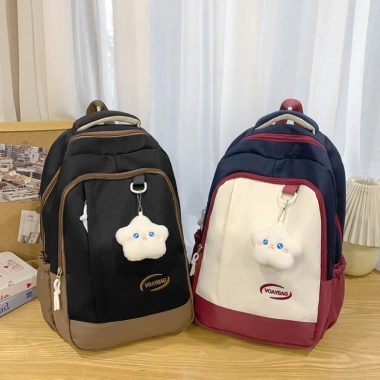 Balo thời trang unisex lớn, cặp sách laptop đi học du lịch, vải phối nhiều màu, giá chỉ 204.000đ 3