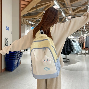 Balo thời trang unisex lớn, cặp sách laptop đi học du lịch, vải phối nhiều màu, giá chỉ 204.000đ 9