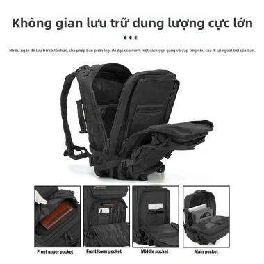 Balo Thực Tấn 3P MOLLE Dung Lượng Lớn Bền Bỉ - Thích Hợp Trekking và Đạp Xe 4