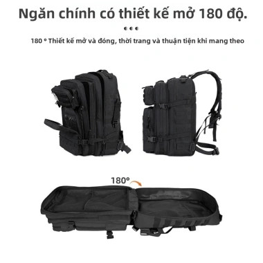Balo Thực Tấn 3P MOLLE Dung Lượng Lớn Bền Bỉ - Thích Hợp Trekking và Đạp Xe 5