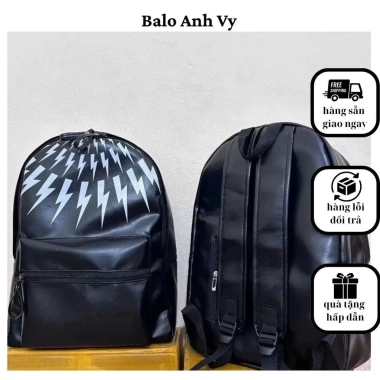 Balo Tia Sét size 43 da PU chống nước, ngăn A4 & laptop 15 inch - Địa lý