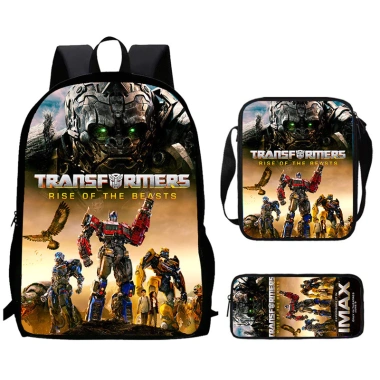 Balo Trẻ Em Transformers 3D - Bộ 3 Món Túi Đeo Vai, Đi Học Bền Đẹp, Thoải Mái 3