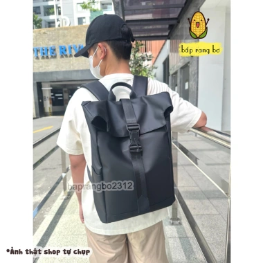 Balo trơn nam/unisex vải dù cao cấp, chống thấm, kháng nước, đựng laptop, phom cứng basic - chỉ 240.000 VND
