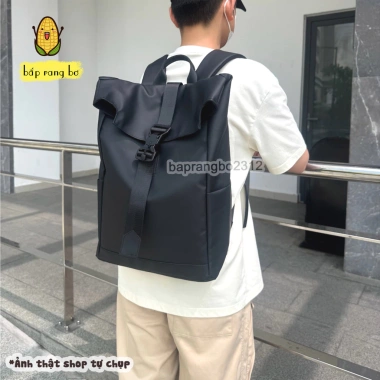 Balo trơn nam/unisex vải dù cao cấp, chống thấm, kháng nước, đựng laptop, phom cứng basic - chỉ 240.000 VND