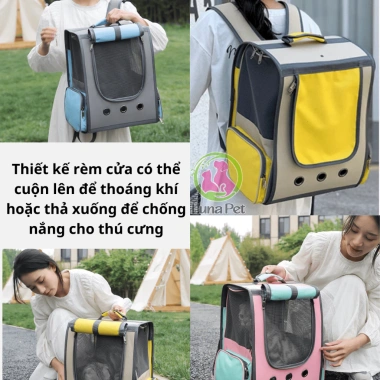 Balo trong suốt Luna Pet 8kg - Dáng đứng cao cấp, vận chuyển mèo an toàn, giá 269k