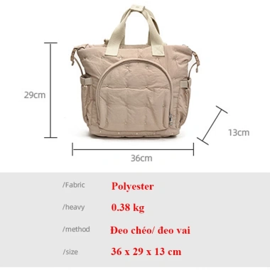 Balo Túi Bỉm Sữa Treo Xe Đẩy Du Lịch Cho Mẹ và Bé 29x36x13 cm Ưu Đãi 450.000₫ 5