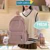 Balo Ulzzang CX25 Unisex Trắng Đen Size To Đựng Laptop Xinh Đi Học Đi Chơi 2