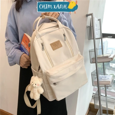 Balo Ulzzang CX25 Unisex Trắng Đen Size To Đựng Laptop Xinh Đi Học Đi Chơi