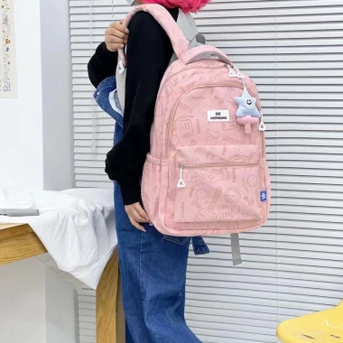 Balo Ulzzang Nữ Đi Học Hàn Quốc Pastel In Hình Ẩn Đựng Laptop Giá 125k
