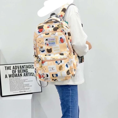 Balo Ulzzang Nữ Đi Học Hàn Quốc Pastel In Hình Ẩn Đựng Laptop Giá 125k