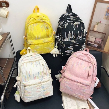 Balo Ulzzang nữ đi học thời trang Hàn Quốc, chống nước, ngăn laptop 15.6 inch A4 3