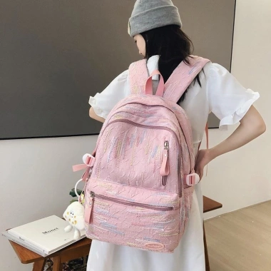 Balo Ulzzang nữ đi học thời trang Hàn Quốc, chống nước, ngăn laptop 15.6 inch A4 9