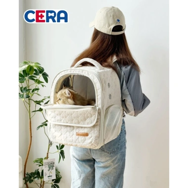 Balo Vải Bông Cao Cấp Cho Chó Mèo 35x28x40cm - Thiết Kế Đệm Êm, Giá Ưu Đãi 500k