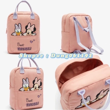 Balo Zara hồng bé gái Minie Daisy vải mềm siêu nhẹ - Giá ưu đãi 170.000₫