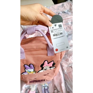 Balo Zara hồng bé gái Minie Daisy vải mềm siêu nhẹ - Giá ưu đãi 170.000₫