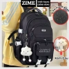 Balo ZIME B38 unisex kèm gấu, nhiều ngăn, chống nước, đựng laptop 15,6 inch 160k