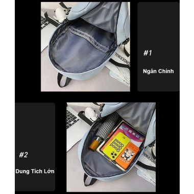 Balo ZIMO nam nữ chống nước mix gấu, nhiều ngăn, quai đệm, cặp laptop - 239k