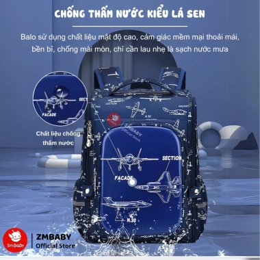 Balo ZMCG-40 chống gù 3D chống nước cho học sinh tiểu học - nhẹ, thoải mái, giảm lưng, 260k