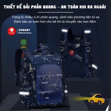 Balo ZMCG-40 chống gù 3D chống nước cho học sinh tiểu học - nhẹ, thoải mái, giảm lưng, 260k