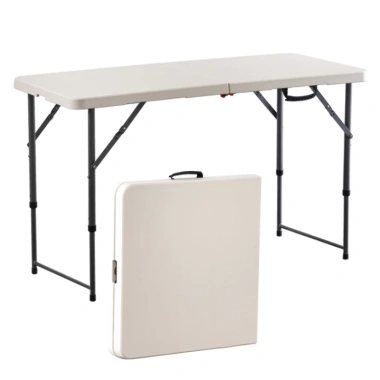 Bàn ăn gấp gọn khung thép, điều chỉnh cao - Bàn gấp cho cafe, ban công, dã ngoại, 950k