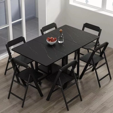 Bàn ăn gấp gọn thép tĩnh điện 1,2mm, mặt gỗ 17mm - Lắp đặt sẵn - Giá 2.7 triệu 7