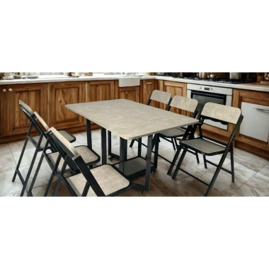 Bàn ăn gấp gọn thép tĩnh điện 1,2mm, mặt gỗ 17mm - Lắp đặt sẵn - Giá 2.7 triệu 8