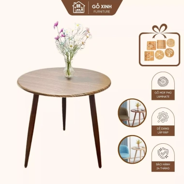 Bàn ăn tròn chân cao 72cm gỗ tự nhiên - Chắc chắn, sang trọng, giá ưu đãi 699k