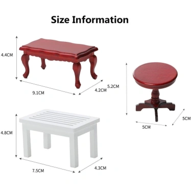 Bàn cà phê gỗ NAMSHEVA Mini, thiết kế nhà búp bê, giảm 21% chỉ 67.870 VND 2