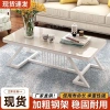 Bàn cà phê hiện đại mặt kính cường lực họa tiết đá cẩm thạch, bàn nhỏ cho căn hộ và phòng khách 4