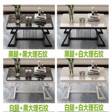 Bàn cà phê hiện đại mặt kính cường lực họa tiết đá cẩm thạch, bàn nhỏ cho căn hộ và phòng khách 8