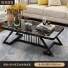 Bàn cà phê hiện đại mặt kính cường lực họa tiết đá cẩm thạch, bàn nhỏ cho căn hộ và phòng khách 10