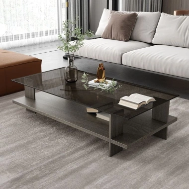 Bàn cà phê kính cường lực vuông cho phòng khách nhỏ – Thiết kế hiện đại tối giản, giảm 23% 6