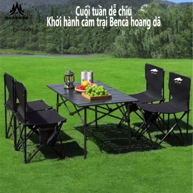 Bàn cắm trại gấp gọn 4-6 người, dễ lắp đặt, kèm túi đựng miễn phí - Giá chỉ 183k 2