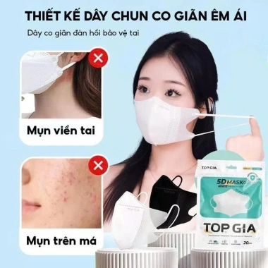 (BẢN CAO CẤP) Khẩu Trang 5D TOPGIA An Toàn Thoáng Khí Kháng Khuẩn Chống Thấm Nước Ngăn Bụi Mịn - Giá 30.500 VND 5 (BẢN CAO CẤP) Khẩu Trang 5D TOPGIA An Toàn Thoáng Khí Kháng Khuẩn Chống Thấm Nước Ngăn Bụi Mịn - Giá 30.500 VND 5