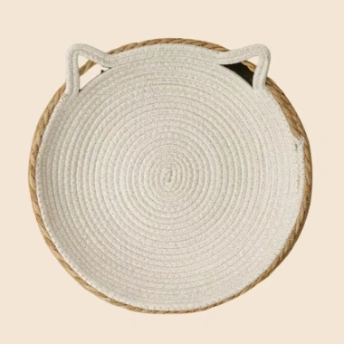 Bàn Cào Mèo 2 in 1 Giường Ngủ Mây Tre - Cỏ Lau Tự Nhiên, An Toàn, Dành Cho Mèo